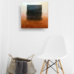 Encaustic Painting- Big Black Shape