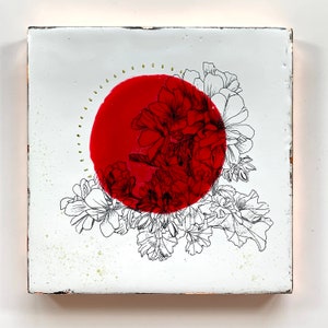 Geranium- Custom Encaustic Painting