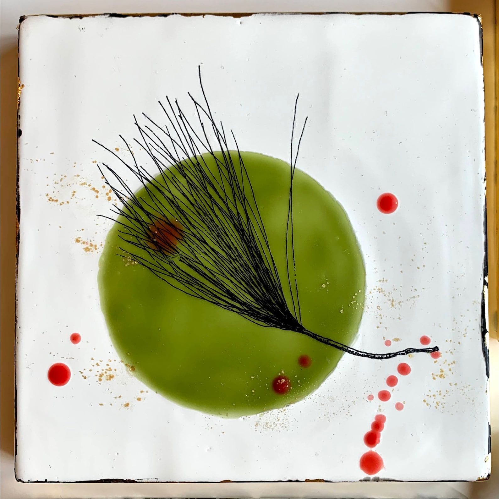 Holiday Pine Needles 1 Encaustic Painting Etsy