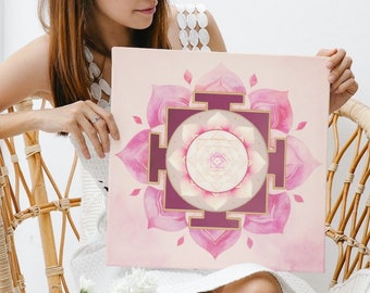 VENUS Yantra on Canvas: Sacred Geometry Art, Wedding Gift, Spiritual Gift, Yantras, Yoga Art, Mandala Art