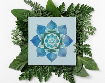 Mercury Yantra Print 6x6: Sacred Geometry Art, Spiritual Gift, Yoga Art