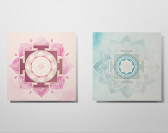 Yantra Art Prints (Set of 2): Venus and Moon Sacred Geometry