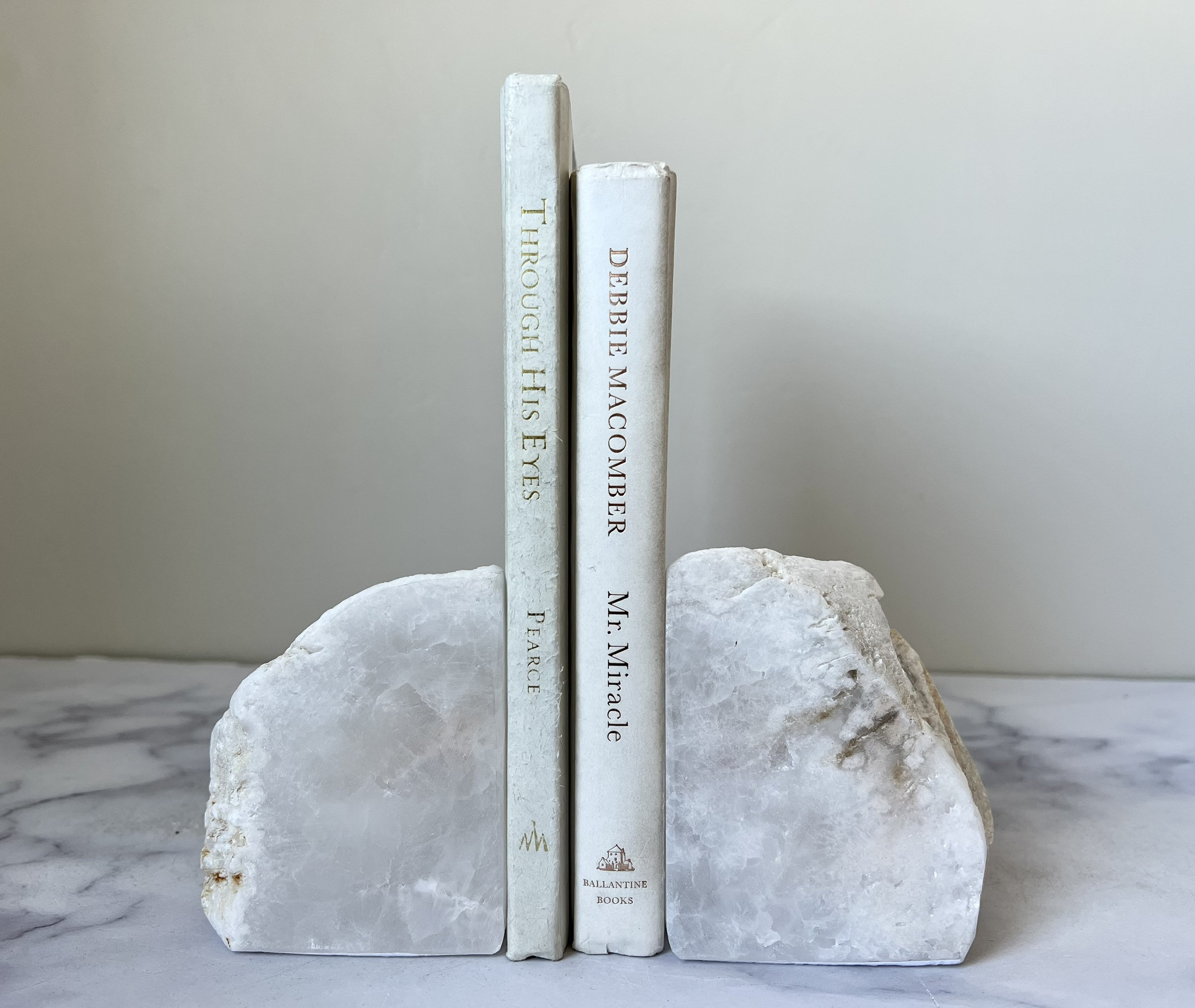 Geode Bookends Quartz Crystal NATURAL White Geode Bookends Etsy