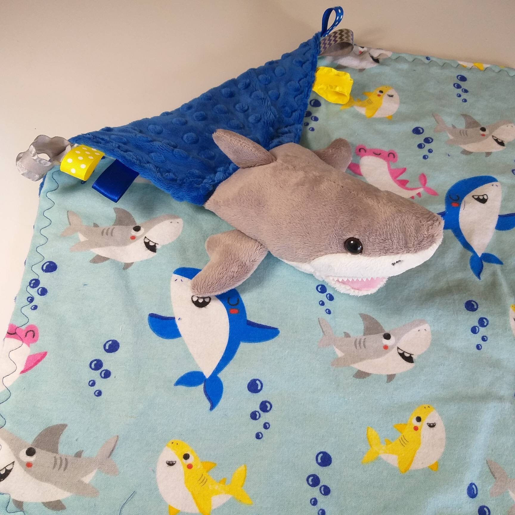 Shark Lovey Blanket Gift for Kids Shark Kids Blanket Shark Etsy