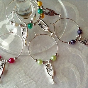 Prosecco Wine Glass Charms x 6 Lovely Wine Gifts Champagne