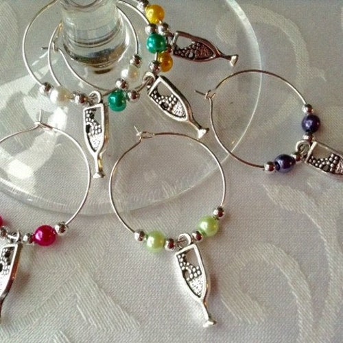 Stained Glass Wine Charms Etsy