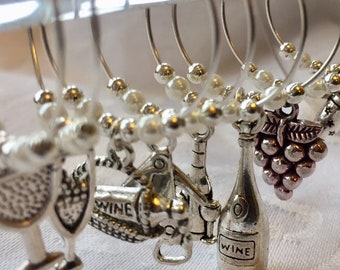 8 x Wine Glass Charms Gift for Wine Lovers