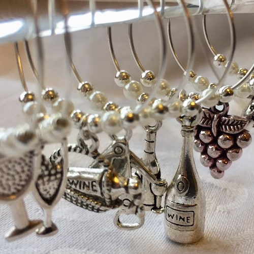 Stained Glass Wine Charms Etsy