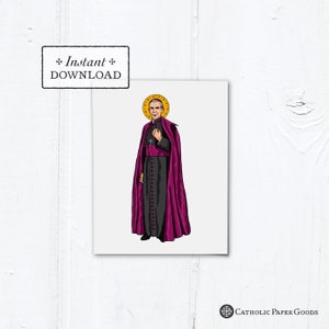 Eerbiedwaardige Fulton Sheen Card - Art Print - Instant Download - DIY downloadbare PDF - A2 4,25"x5,5"