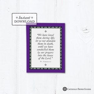 Catholic Mass for the Deceased Explanation Card Instant Download PDF A2 4.25x5.5, All Souls Day, Holy Souls, November
