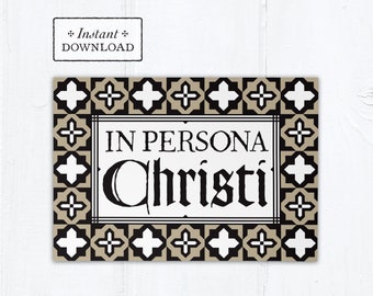 Catholic Priest Ordination Card In Persona Christi - Instant Download - DIY Downloadable PDF 5"x7"