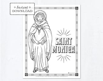 Catholic Coloring Page - Saint Monica - Catholic Saints - Printable Coloring Page - Digital - PDF