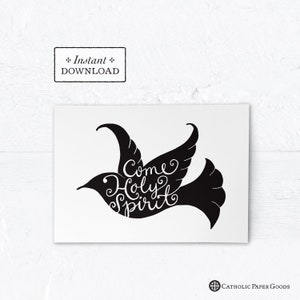 Catholic Confirmation Greeting Card, Come Holy Spirit Printable Card, Downloadable PDF 5x7, Pentecost, Holy Spirit