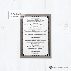 Catholic Priestly Ordination Card Feed My Sheep - Instant Download - DIY Downloadable PDF 5"x7"