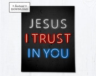 Divine Mercy Jesus I Trust in You Art Print - Instant Download - DIY Downloadable PDF 8"x10"