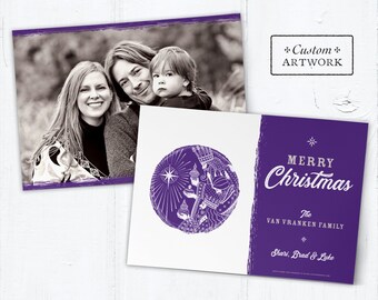 Catholic Christmas Photo Card Customizable Three Kings, Print it Yourself, Portrait or Landscape Printable Template 5x7 Catholic Photo Card