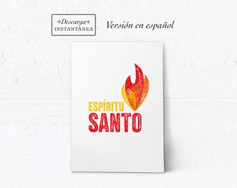 Catholic Confirmation Spirited Greeting Card SPANISH - Instant Download - DIY Downloadable PDF 5"x7"