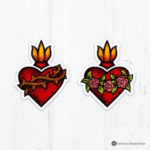 Magnet Sacred Heart OR Immaculate Heart Die Cut Vinyl Magnets 3 Inch