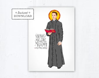 Blessed Michael McGivney Card - Art Print - Instant Download - DIY Downloadable PDF 5"x7" Catholic Saint Printable Confirmation Gift