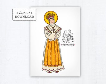 Our Lady of La Salette Card - Art Print - Instant Download - DIY Downloadable PDF 5"x7" Catholic Saint Printable Confirmation Gift