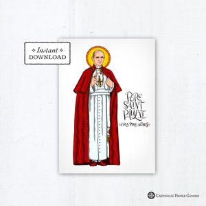 Pope Saint Paul VI Card - Art Print - Instant Download - DIY Downloadable PDF 5"x7" Catholic Saint Printable Confirmation Gift