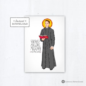 Blessed Michael McGivney Card - Art Print - Instant Download - DIY Downloadable PDF 5"x7" Catholic Saint Printable Confirmation Gift