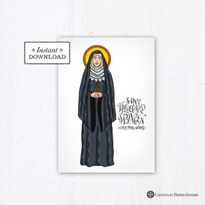 Saint Hildegard of Bingen Art Print: Catholic Confirmation Gift (DIY ...