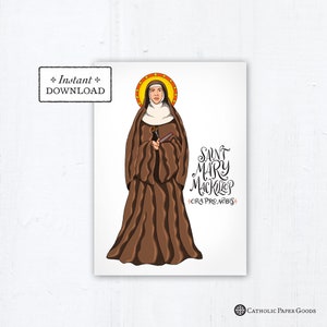St. Mary MacKillop Prayer Card, Art Print, Instant Download, DIY Downloadable PDF 5"x7" Printable Saint Confirmation Gift