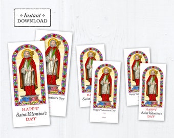 St. Valentine Printable Catholic Exchange Cards, Instant Downloadable PDF, St. Valentine's Day Exchange Cards Catholic Valentines