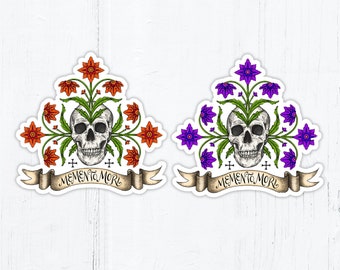 Memento Mori Die Cut Vinyl Sticker 3" Peel & Stick Catholic Vinyl Sticker Memento Mori Sticker Waterproof Catholic Sticker Decal, All Souls