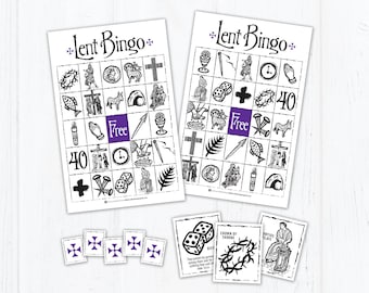 Lent Bingo Game, Catholic Games for Kids, Printable Catholic Game, PDF. Catholic Lent Bingo, Lent Activity, Catholic School Activity, Lent