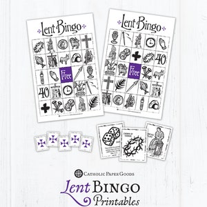 Lent Bingo Game, Catholic Games for Kids, Printable Catholic Game, PDF. Catholic Lent Bingo, Lent Activity, Catholic School Activity, Lent image 1