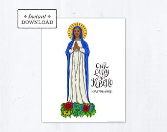 Our Lady of Kibeho Frameable 8x10 Art Print, Printable Marian Art Print, Instant Download, Catholic Art Print, Virgin Mary Art Print