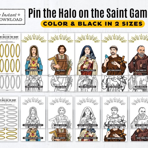 Pin the Halo on the Saint Game All Saints Day Catholic Games - Etsy