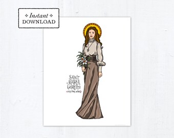 Saint Maria Goretti Frameable Art Print - Instant Download - DIY Downloadable PDF 8"x10"