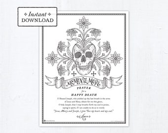Memento Mori Catholic Coloring Page, November, Month of the Holy Souls, Printable Coloring Page Remember your death, All Souls Day All Souls