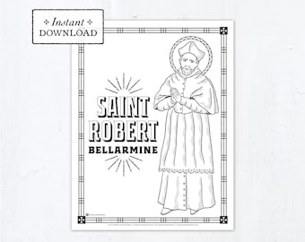 Catholic Coloring Page - Saint Robert Bellarmine - Catholic Saints - Printable Coloring Page - Digital - PDF