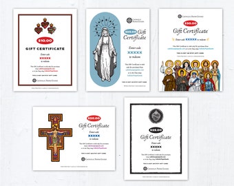 Gift Certificate Catholic Paper Goods Downloadable PDF Gift Certificate 8.5" x 11" DIY Gift Certificate Christmas Gift Birthday Gift