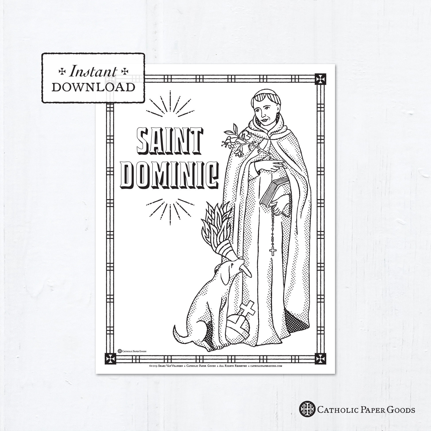 Download Catholic Coloring Page - Saint Dominic - Catholic Saints ...