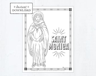 Catholic Coloring Page - Saint Monica - Catholic Saints - Printable Coloring Page - Digital - PDF