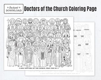 Doctors of the Church Coloring Page: Catholic Saints (Digital PDF)