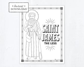 Catholic Coloring Page - Saint James the Less - Catholic Saints - Printable Coloring Page - Digital - PDF