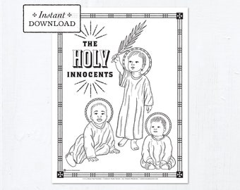 Catholic Coloring Page - The Holy Innocents - Catholic Saints - Printable Coloring Page - Digital - PDF