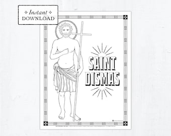Saint Dismas the Good Thief Catholic Coloring Page, Catholic Saints, Printable Coloring Page, Digital Coloring Page, Saints of Lent