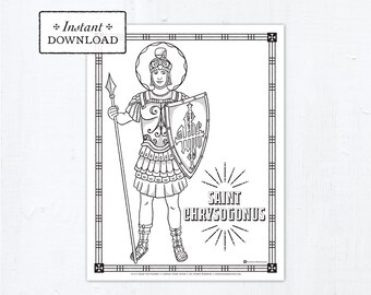 Catholic Coloring Page - Saint Chrysogonus - Catholic Saints - Printable Coloring Page - Digital - PDF