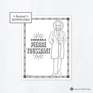 Catholic Coloring Page - Venerable Pierre Toussaint - Catholic Saints - Printable Coloring Page - Digital - PDF