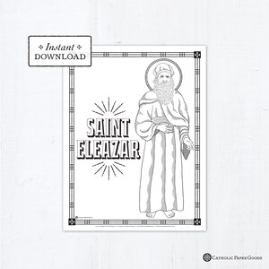 Catholic Coloring Page - Saint Eleazar - Catholic Saints - Printable Coloring Page - Digital - PDF St Eleazar Coloring Page Saint Coloring
