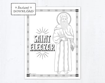 Catholic Coloring Page - Saint Eleazar - Catholic Saints - Printable Coloring Page - Digital - PDF St Eleazar Coloring Page Saint Coloring