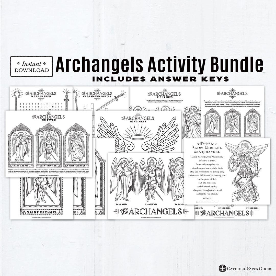 The Archangles Worksheet.pdf Archangels Activity Bundle: Coloring Pages, Maze, Puzzles (printable ...