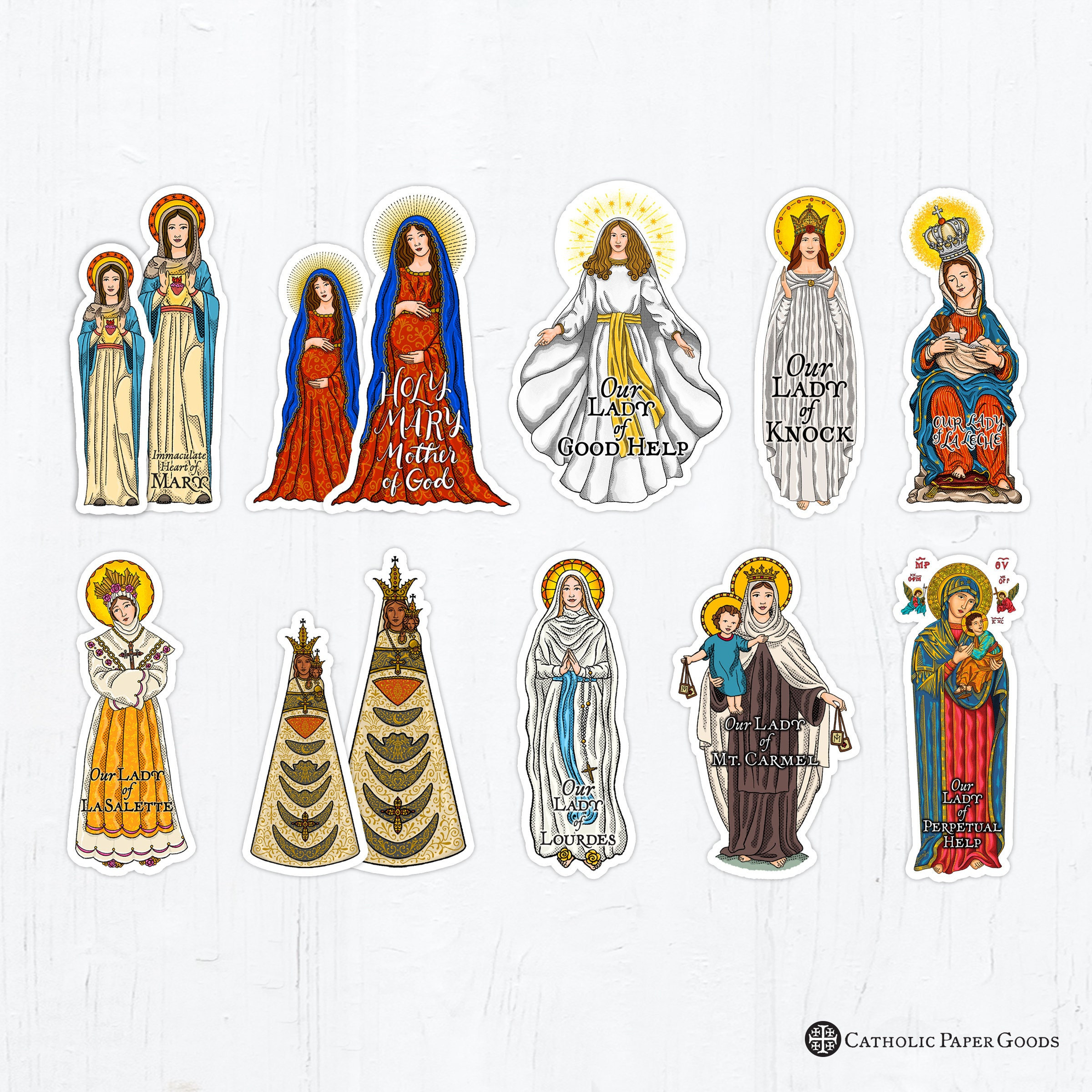 Mary, Mother of the Church | Catholic Stickers | Mother Mary Sticker |  Virgin Mary Stickers | Catholic Sticker | Holy Mary Stickers